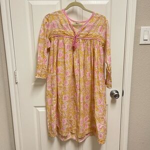 Karni Yellow and Pink Textile Print Dress